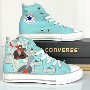 Kids Converse Chuck Taylor Youth 2 All Star Hi Top Blue Gray Dog Airplane Sky